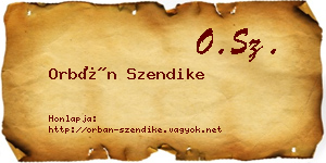 Orbán Szendike névjegykártya